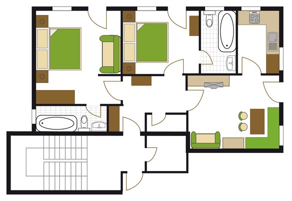Auenhotel Kuchlerhof Apartments floor plan 2