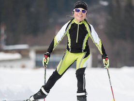 Auenhotel Winter Langlauf klassische Loipe Skatingspur